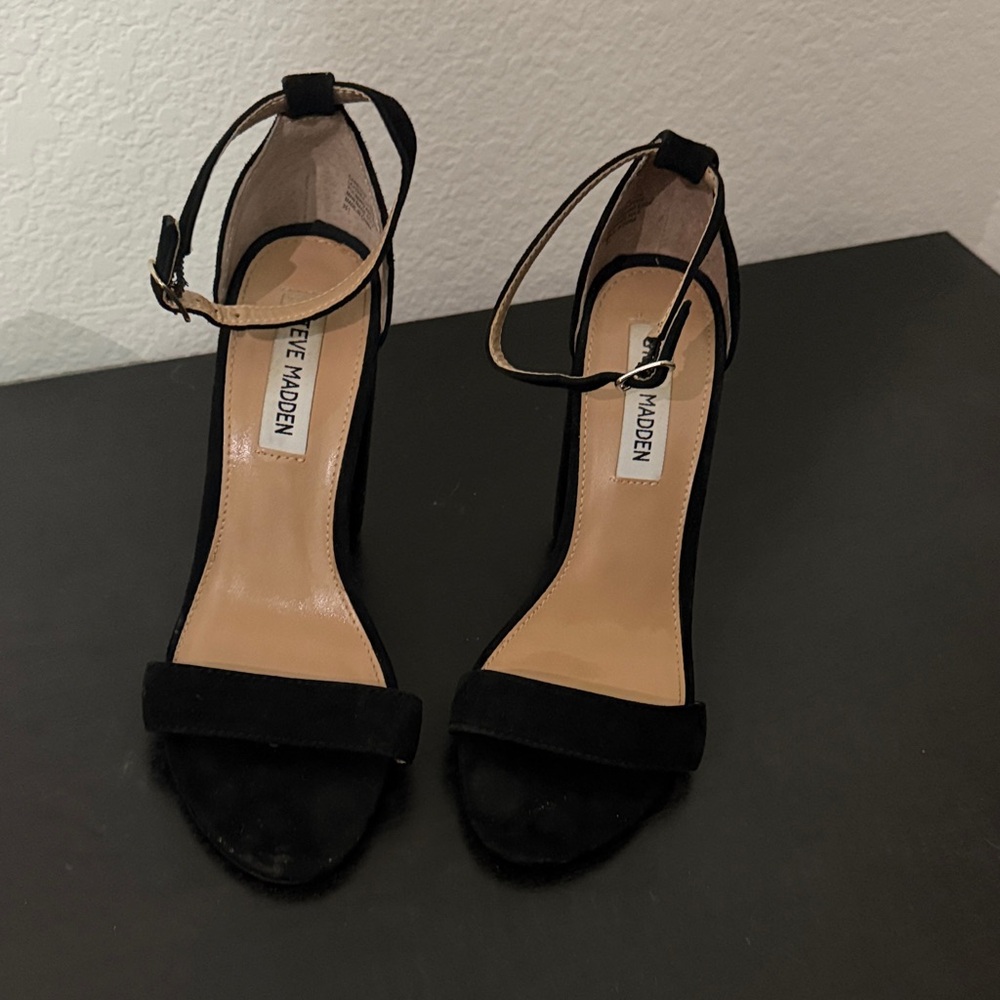 Steve Madden Black Ankle Strap Heels